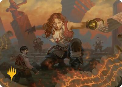 Zealous Lorecaster Art Card (Gold-Stamped Planeswalker Symbol) card from Art Series: Secrets of Strixhaven