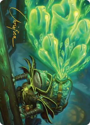 Burrog Barrage Art Card (Gold-Stamped Signature) card from Art Series: Secrets of Strixhaven