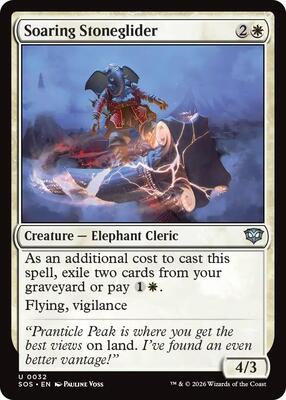Soaring Stoneglider card from Secrets of Strixhaven