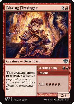 Blazing Firesinger card from Secrets of Strixhaven