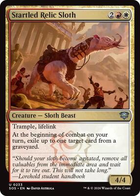 Startled Relic Sloth card from Secrets of Strixhaven