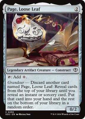 Page, Loose Leaf card from Secrets of Strixhaven