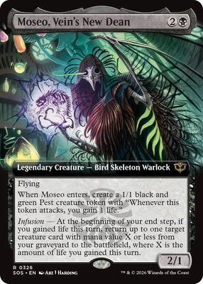 Moseo, Vein's New Dean (Extended Art) card from Secrets of Strixhaven