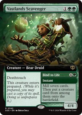 Vastlands Scavenger (Extended Art) card from Secrets of Strixhaven