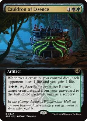 Cauldron of Essence (Extended Art) card from Secrets of Strixhaven