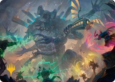 Moment of Reckoning Art Card (Gold-Stamped Planeswalker Symbol) card from Art Series: Secrets of Strixhaven