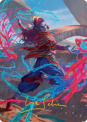 Rootha, Mastering the Moment Art Card (Gold-Stamped Signature) card from Art Series: Secrets of Strixhaven