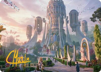 Command Tower Art Card (Gold-Stamped Signature) card from Art Series: Secrets of Strixhaven