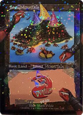Mountain (7128) (Pool Party Foil) card from Secret Lair Drop Series