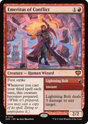 Emeritus of Conflict card from Promo Pack: Secrets of Strixhaven