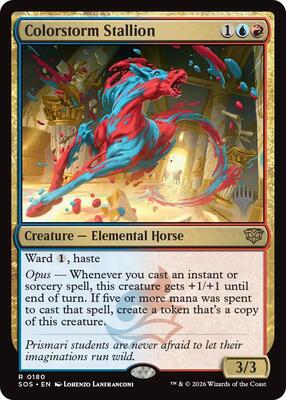 Colorstorm Stallion card from Promo Pack: Secrets of Strixhaven