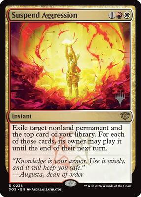 Suspend Aggression card from Promo Pack: Secrets of Strixhaven