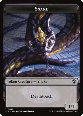 Snake // Zombie Double-Sided Token card from Commander: Secrets of Strixhaven