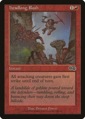 Headlong Rush card from Urza's Saga