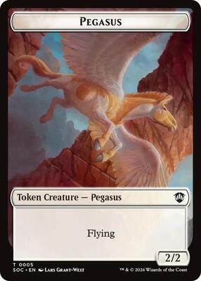 Pegasus // Inkling (0022) Double-Sided Token card from Commander: Secrets of Strixhaven