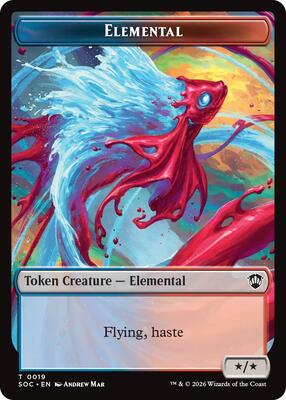 Elemental (0019) // Copy Double-Sided Token card from Commander: Secrets of Strixhaven