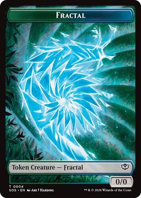 Fractal (0004) // Elemental (0002) Double-Sided Token card from Secrets of Strixhaven