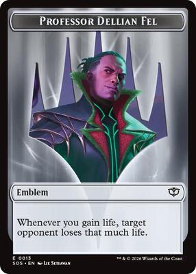 Emblem - Professor Dellian Fel  // Pest (0008) Double-Sided Token card from Secrets of Strixhaven