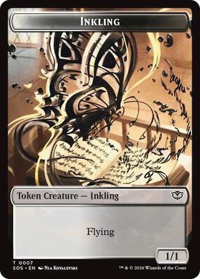 Inkling (0007) // Spirit (0011) Double-Sided Token card from Secrets of Strixhaven