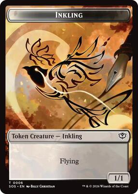 Inkling (0006) // Spirit (0010) Double-Sided Token card from Secrets of Strixhaven