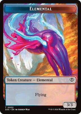 Elemental (0002) // Treasure Double-Sided Token card from Secrets of Strixhaven
