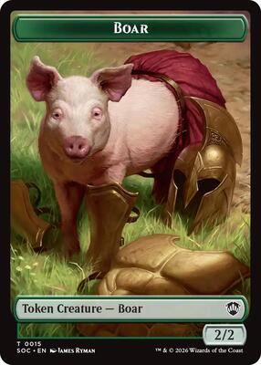 Boar // Frog Lizard Double-Sided Token card from Commander: Secrets of Strixhaven