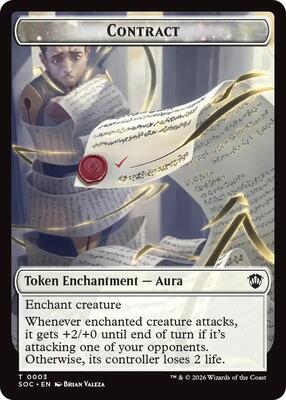 Contract // Pegasus Double-Sided Token card from Commander: Secrets of Strixhaven
