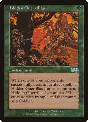 Hidden Guerrillas card from Urza's Saga