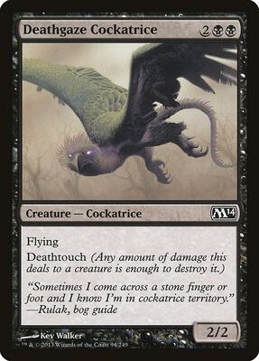 Deathgaze Cockatrice card from Magic 2014 (M14)