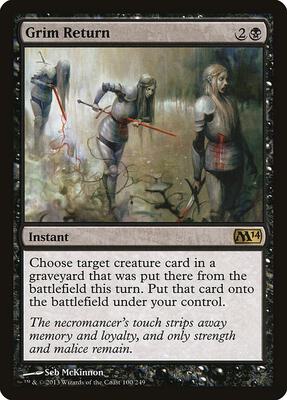Grim Return card from Magic 2014 (M14)