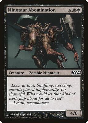 Minotaur Abomination card from Magic 2014 (M14)