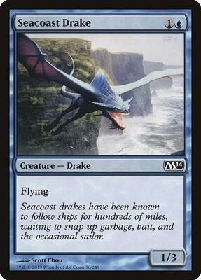 Seacoast Drake card from Magic 2014 (M14)
