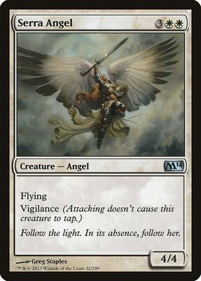 Serra Angel card from Magic 2014 (M14)