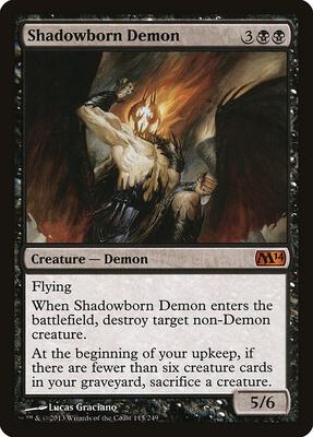 Shadowborn Demon card from Magic 2014 (M14)