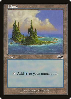 Island (338) card from Urza's Saga