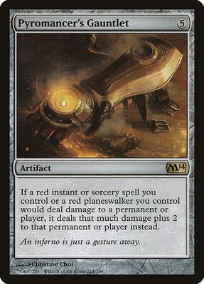 Pyromancer's Gauntlet card from Magic 2014 (M14)