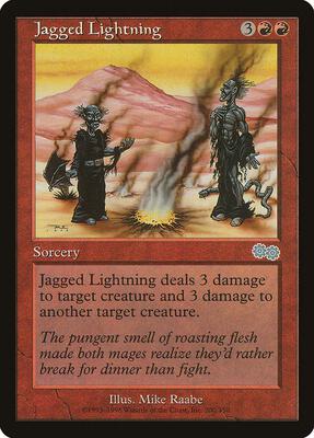 Jagged Lightning card from Urza's Saga