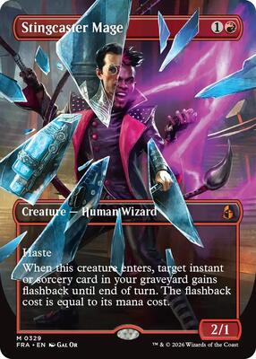 Stingcaster Mage (Borderless) (0329) card from Reality Fracture