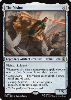 The Vision card from Marvel Super Heroes
