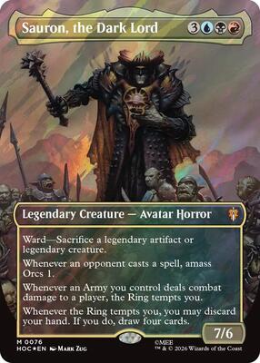 Sauron, the Dark Lord (Borderless) (Surge Foil) card from The Hobbit: Eternal-Legal