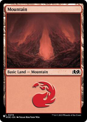Mountain (0274) (WOE) card from The List Reprints