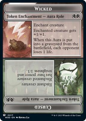Wicked Role / Cursed Role (WOE) // Treasure (MH3) Double-sided Token card from The List Reprints