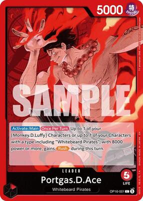 Portgas.D.Ace (001) card from The Time of Battle