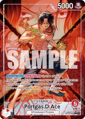 Portgas.D.Ace (001) (Alternate Art) card from The Time of Battle