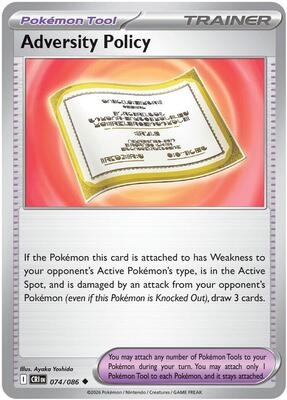 Adversity Policy card from ME04: Chaos Rising