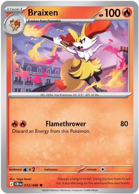 Braixen card from ME04: Chaos Rising