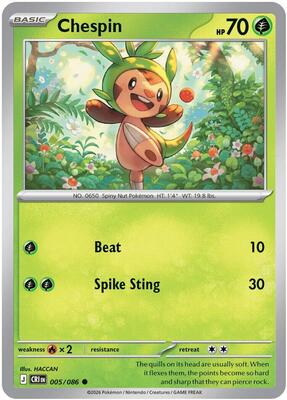 Chespin - 005/086 card from ME04: Chaos Rising