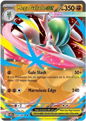 Mega Gallade ex card from ME04: Chaos Rising
