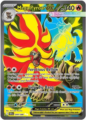 Mega Pyroar ex - 099/086 card from ME04: Chaos Rising