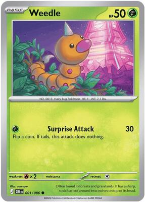 Weedle card from ME04: Chaos Rising